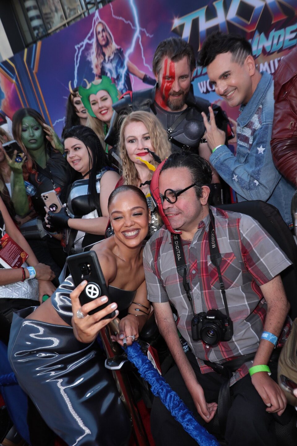 Tessa Thompson with fans at the 'Thor: Love and Thunder' World Premiere