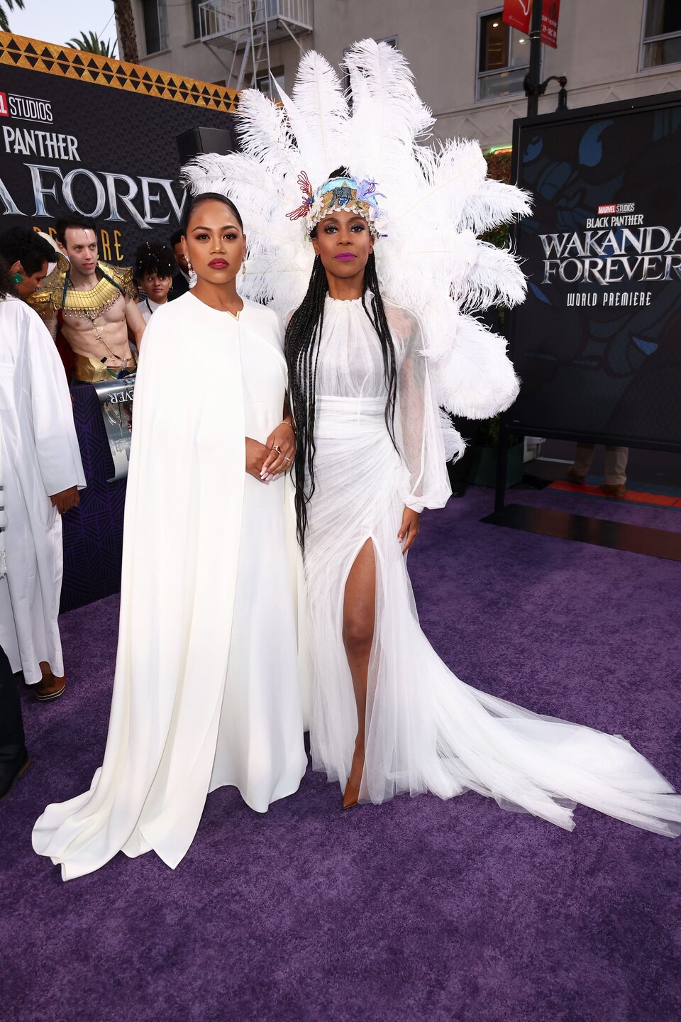 Zinzi Evans and Hannah Beachler at the 'Black Panther: Wakanda Forever' premiere