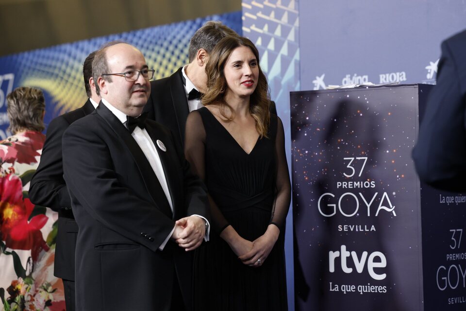 Irene Montero and Miquel Iceta at the blue carpet of the Goya Awards 2023