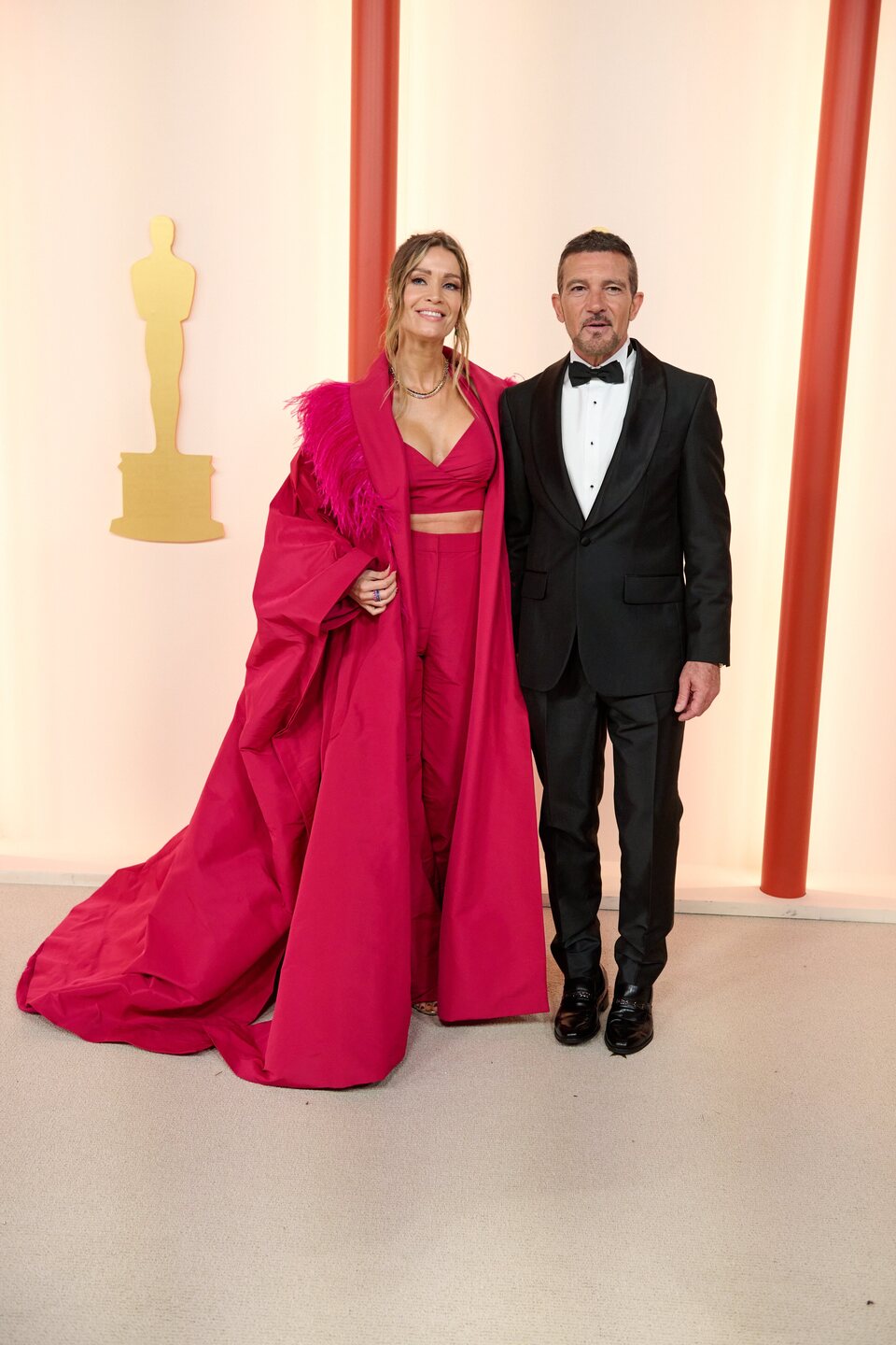 Antonio Banderas and Nicole Kimpel at the champagne carpet of the Oscar Awards 2023