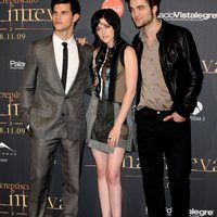 Robert Pattinson Taylor Lautner y Kristen Stewart en Madrid