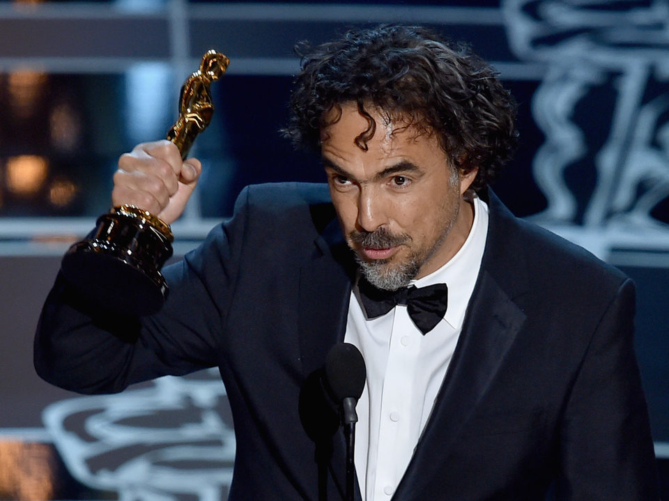 Alejandro González Iñárritu wins the Best Directo Award at the Oscars 2015