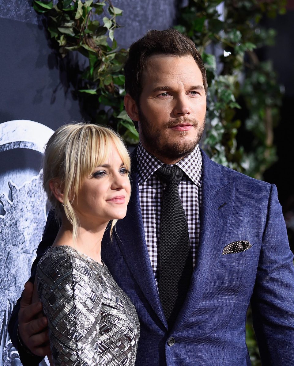 Anna Faris and Chris Pratt at the 'Jurassic World' premiere in Hollywood