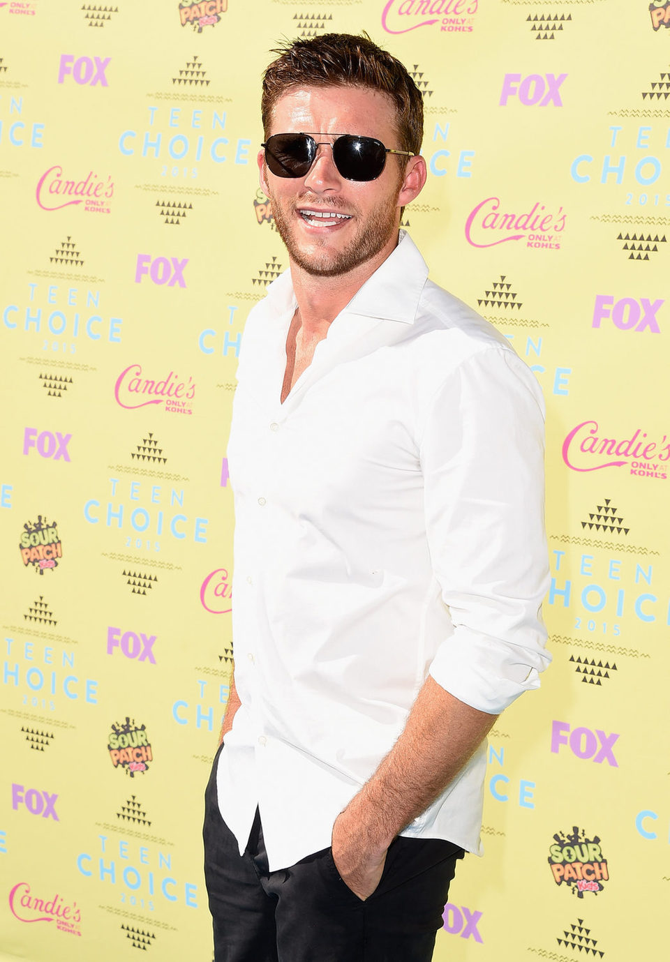 Actor Scott Eastwood poses at the Teen Choice Awards 2015 at the USC Galen Center on August 16, 2015 in Los Angeles, California