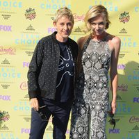 Ellen DeGeneres and actress Portia de Rossi arrive at the Teen Choice Awards 2015