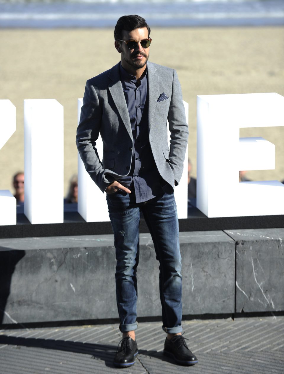 Mario Casas poses at the San Sebastian Film Festival 2015