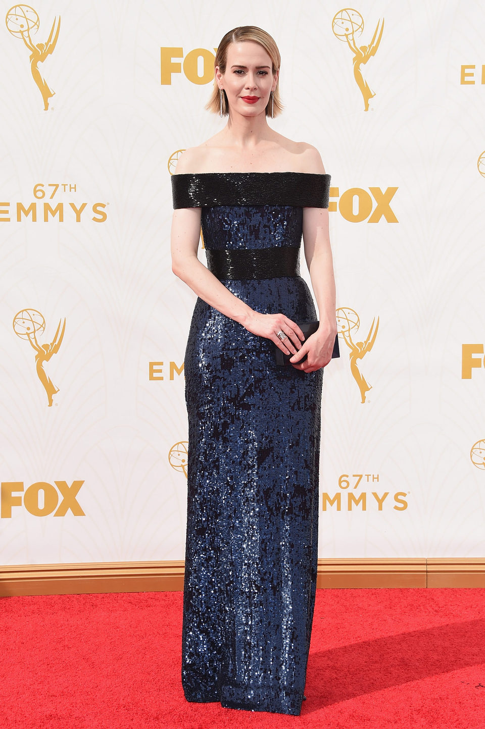 Sarah Paulson at the Emmy Awards red carpet