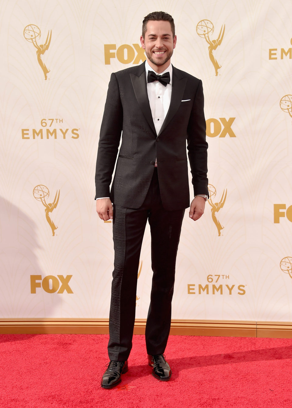 Zachary Levi on the red carpet before the 2015 Emmy Awards