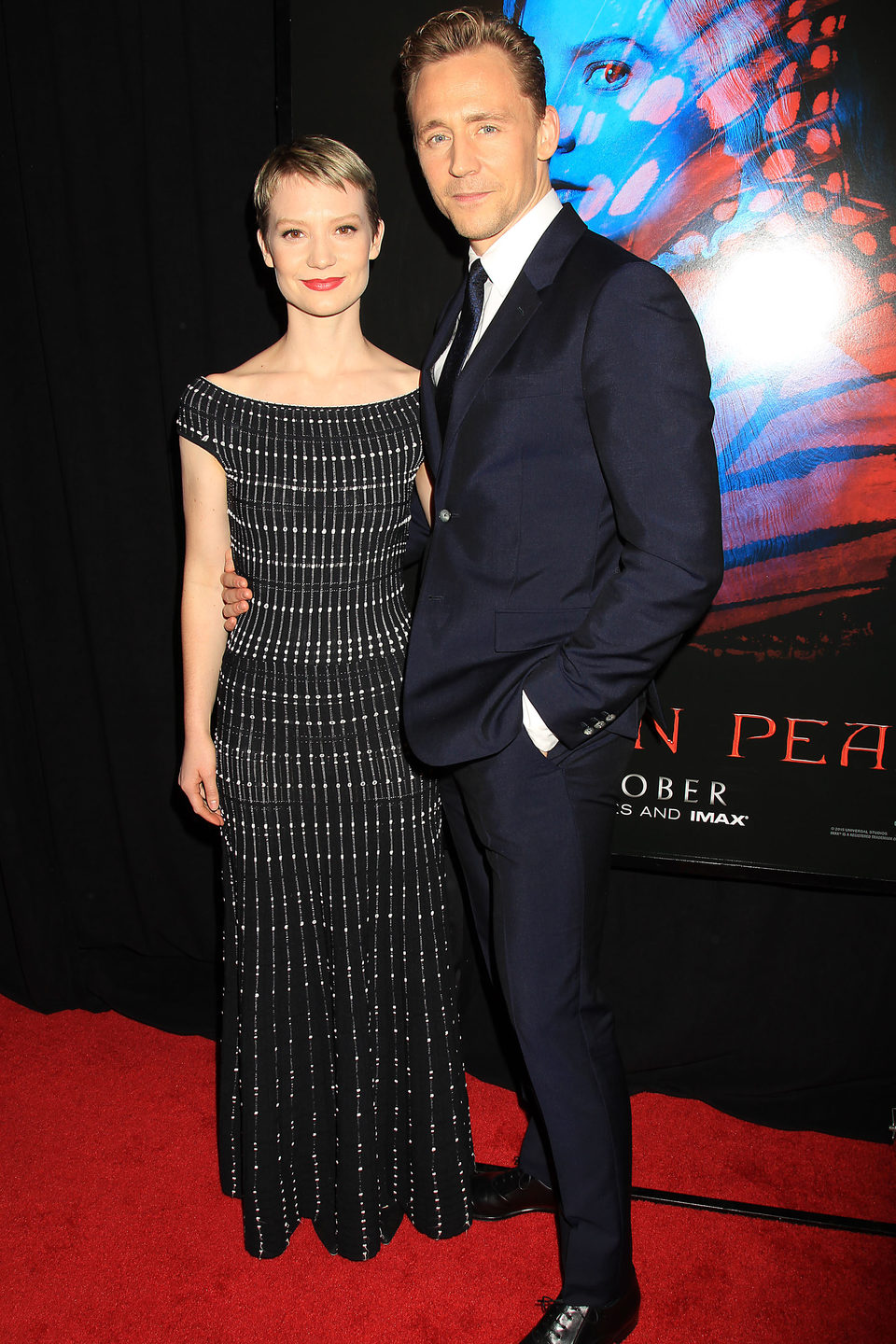 Tom Hiddleston and Mia Wasikowska at the NY premiere of 'Crimson Peak'