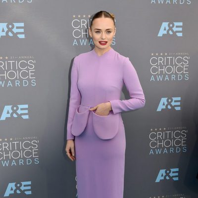 Laura Haddock at the 2016 Critics Choice Awards red carpet
