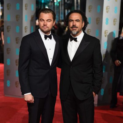 Leonardo DiCaprio and Alejandro G. Iñárritu at the 2016 BAFTA Awards' red carpet