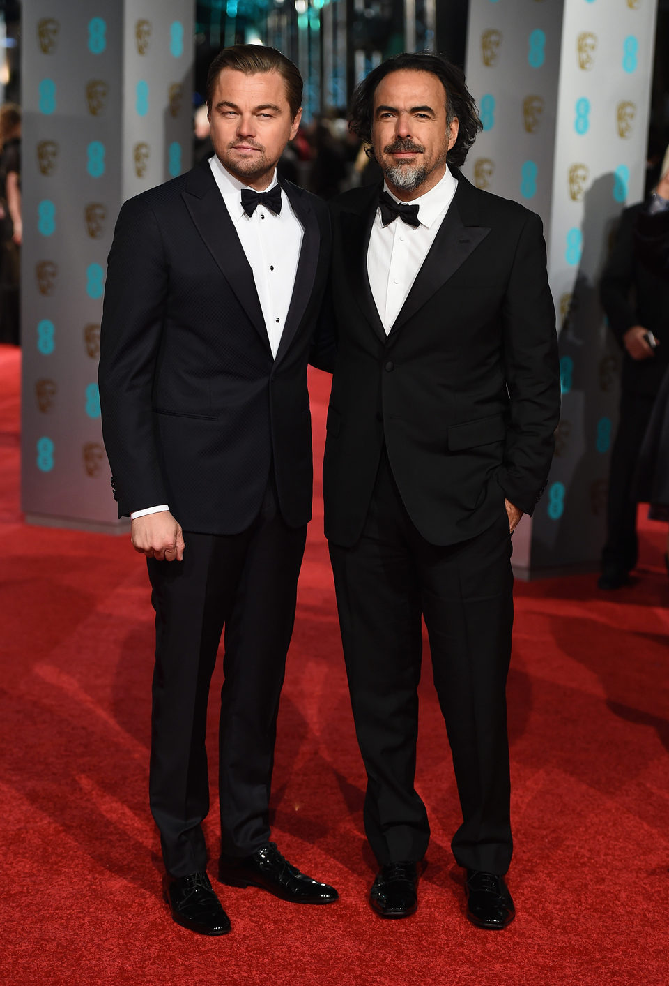 Leonardo DiCaprio and Alejandro G. Iñárritu at the 2016 BAFTA Awards' red carpet