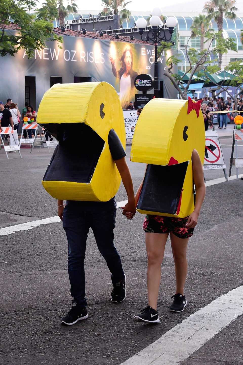 Pac-Man Cosplay attend the Comic-Con International 2016