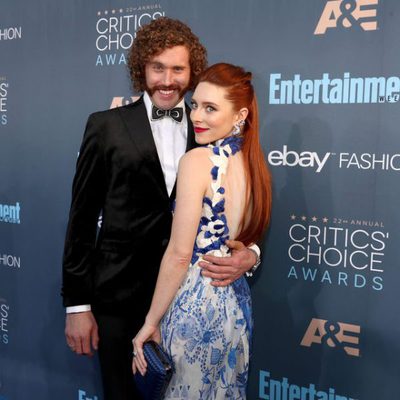 T.J. Miller, Critics Choice Awards's host with Kate Miller