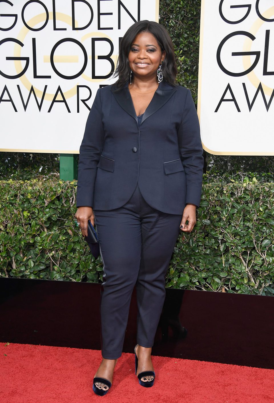 Octavia Spencer at Golden Globes 2017 red carpet