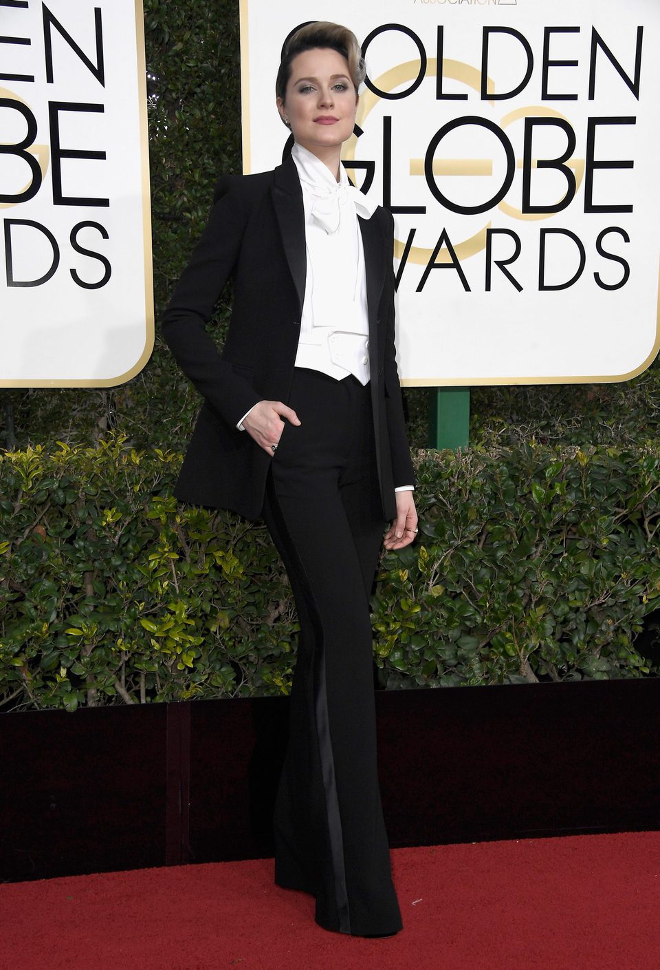 Evan Rachel Wood at Golden Globes 2017 red carpet