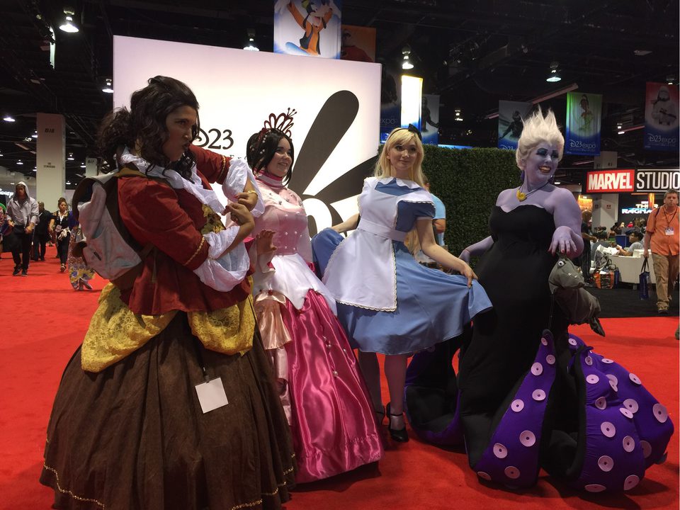 Fans dressed up like villians in the D23