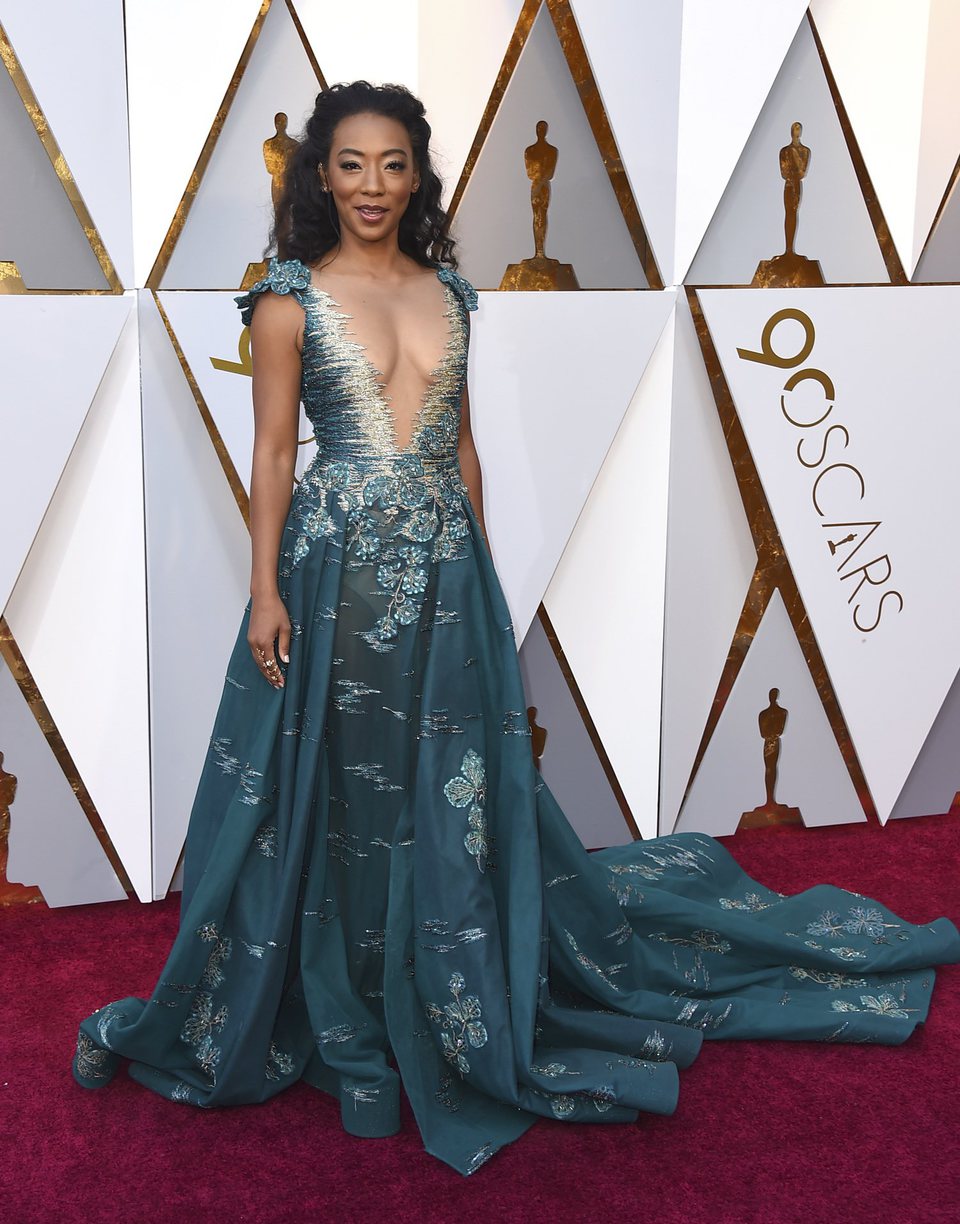Betty Gabriel at the Oscars 2018 red carpet