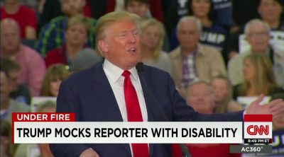 Donald Trump mocks a reporter with disability