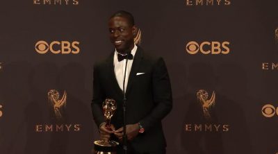 Sterling K. Brown ends his speech at Emmy's Backstage