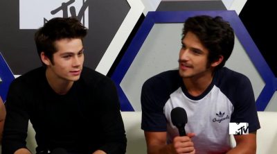 Dylan O'Brien touches Tyler Posey's nipples