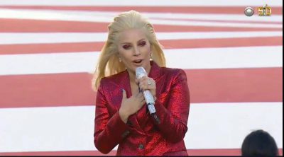 Lady Gaga sings the National Anthem at the Super Bowl 2016