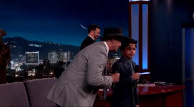 Bill Murray and Neel Sethi ('The Jungle Book') sing on Jimmy Kimmel show